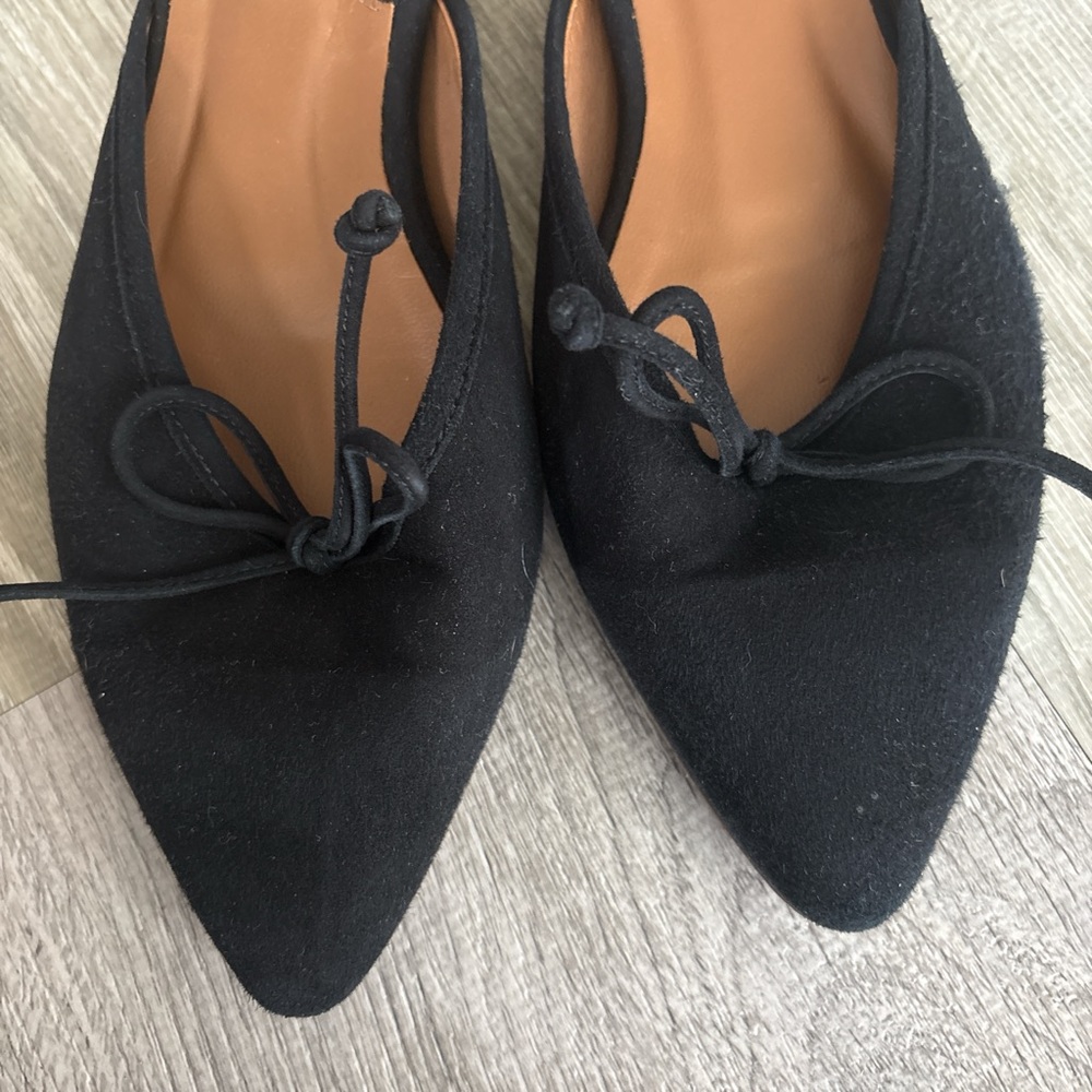 Margaux Black Pointed Flats / Mules - Picture 2 of 4